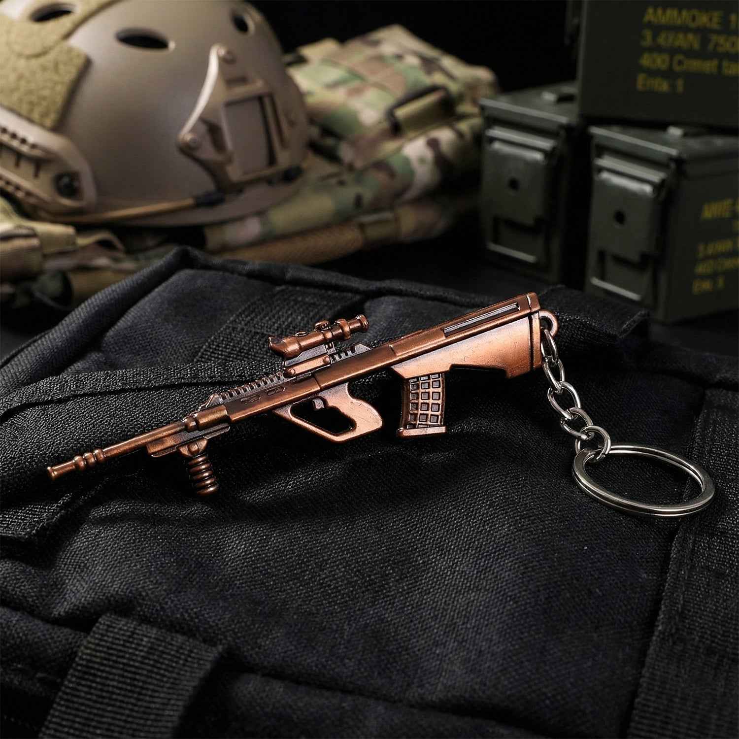 Metal Gun Shape Keychain (1 Pc)