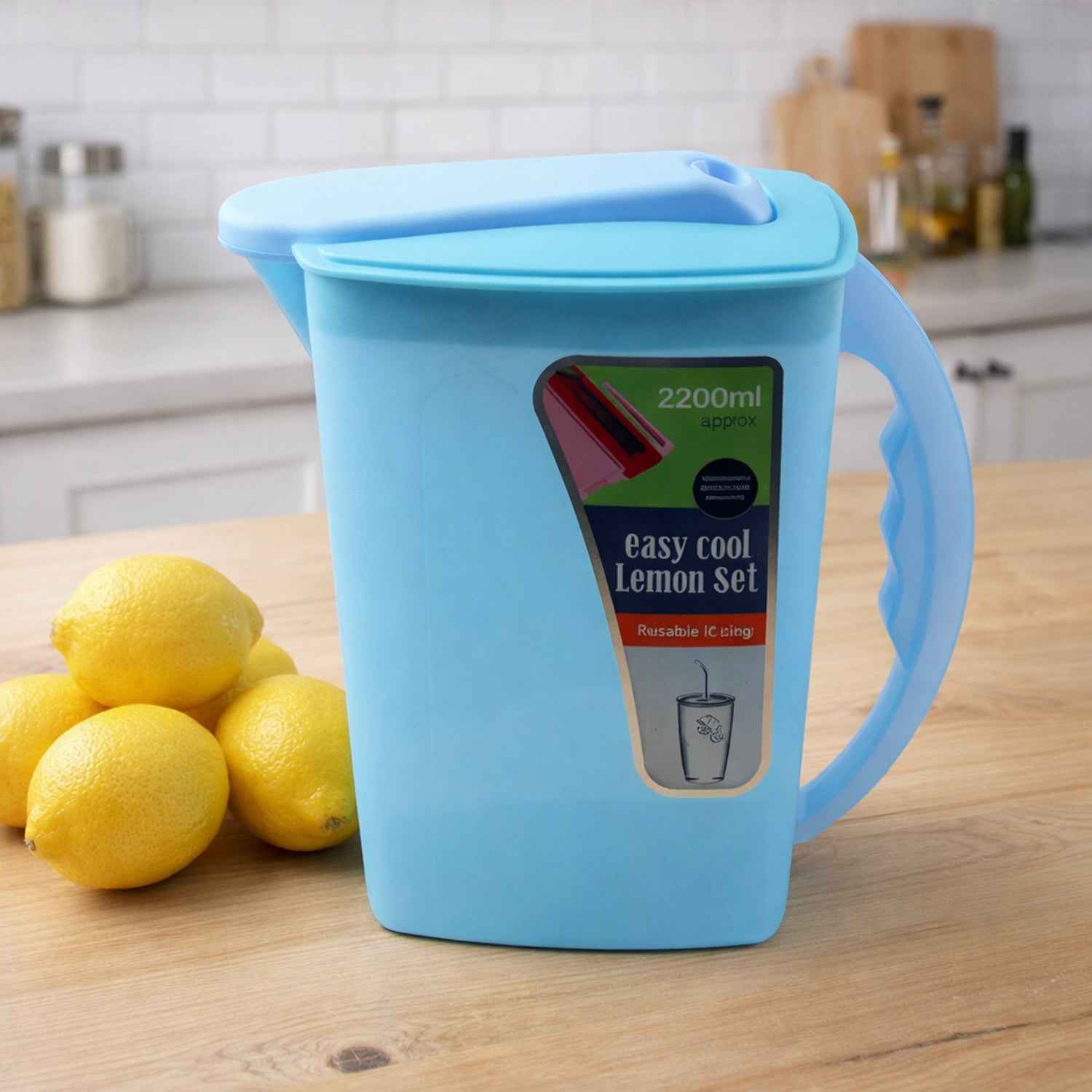 Easy Cool Lemon Set Water Jug With Lid  Handle (Approx. 2200 Ml)
