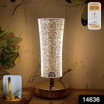 Crystal Table Lamp Sparkle Design Golden Base Led Decorative Bedside Lamp