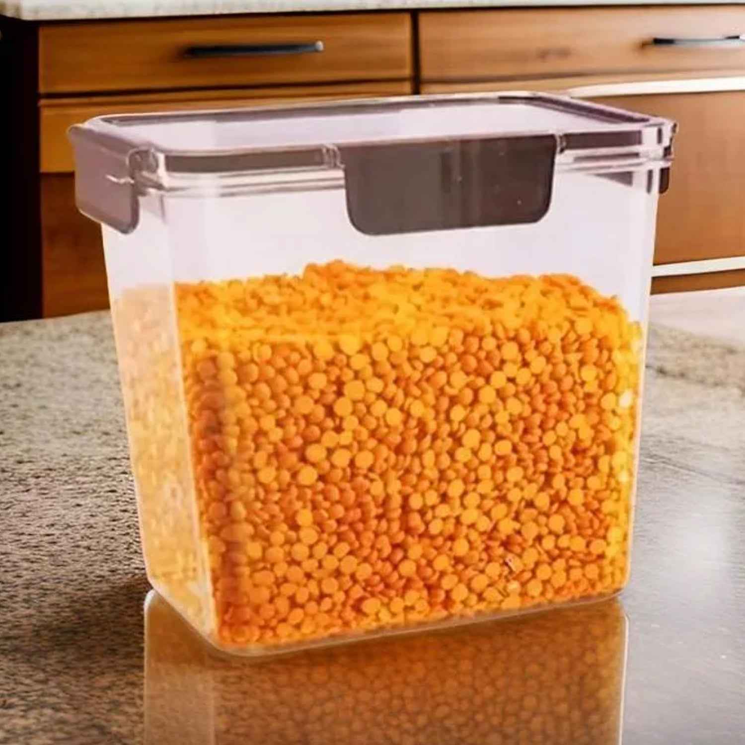 Food Storage Container Airtight Plastic Container With Easy Snap Lids (2500ml  1 Pc)