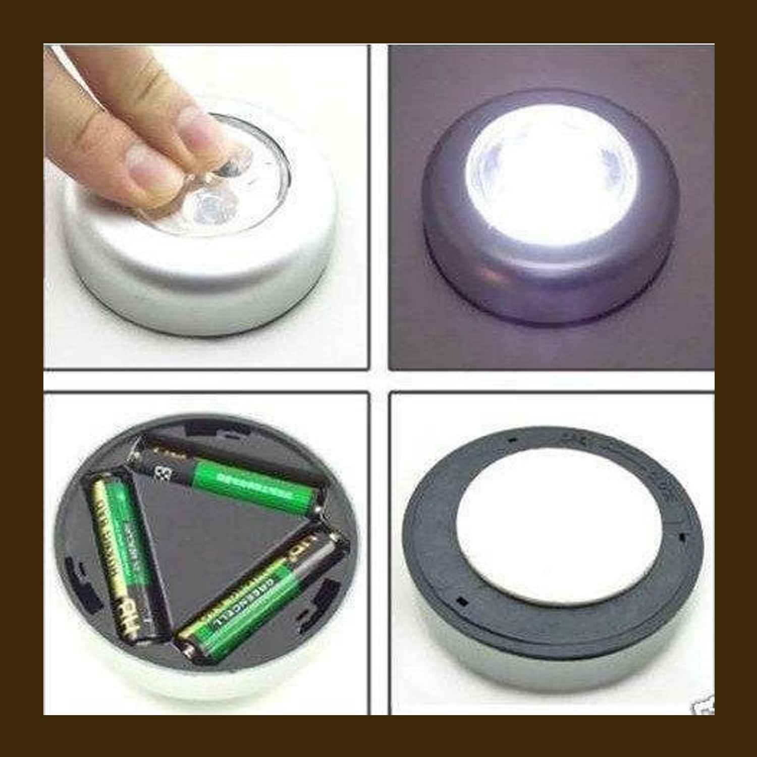 1716 4 Led Battery-powered Wireless Night Light Stick Tap Touch Lamp Stick-on Push Light For Closets Cabinets Counters Or Utility Rooms Cordless Touch Light