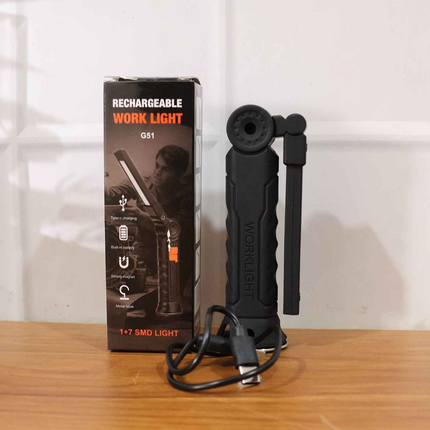Compact Rechargeable Small Led Work Light With Adjustable Arm And Magnetic Base