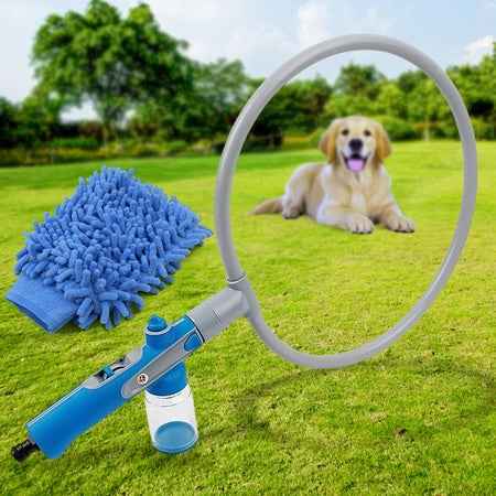 Pet Shower Sprayer Cat Dog Grooming Bath Massager With Microfiber Glove (1 Set)