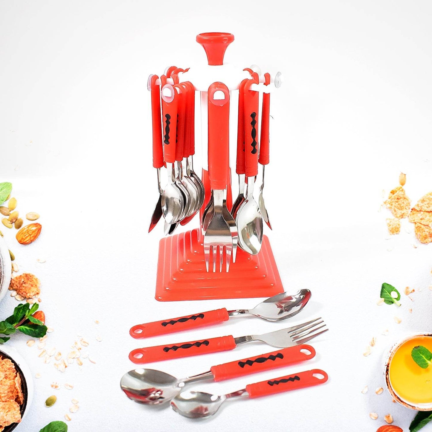 Classic Cutlery Set For Dining Table Stainless Steel 24-piece Set With Stand (1 Set - Best Deals at BeSh Deals®