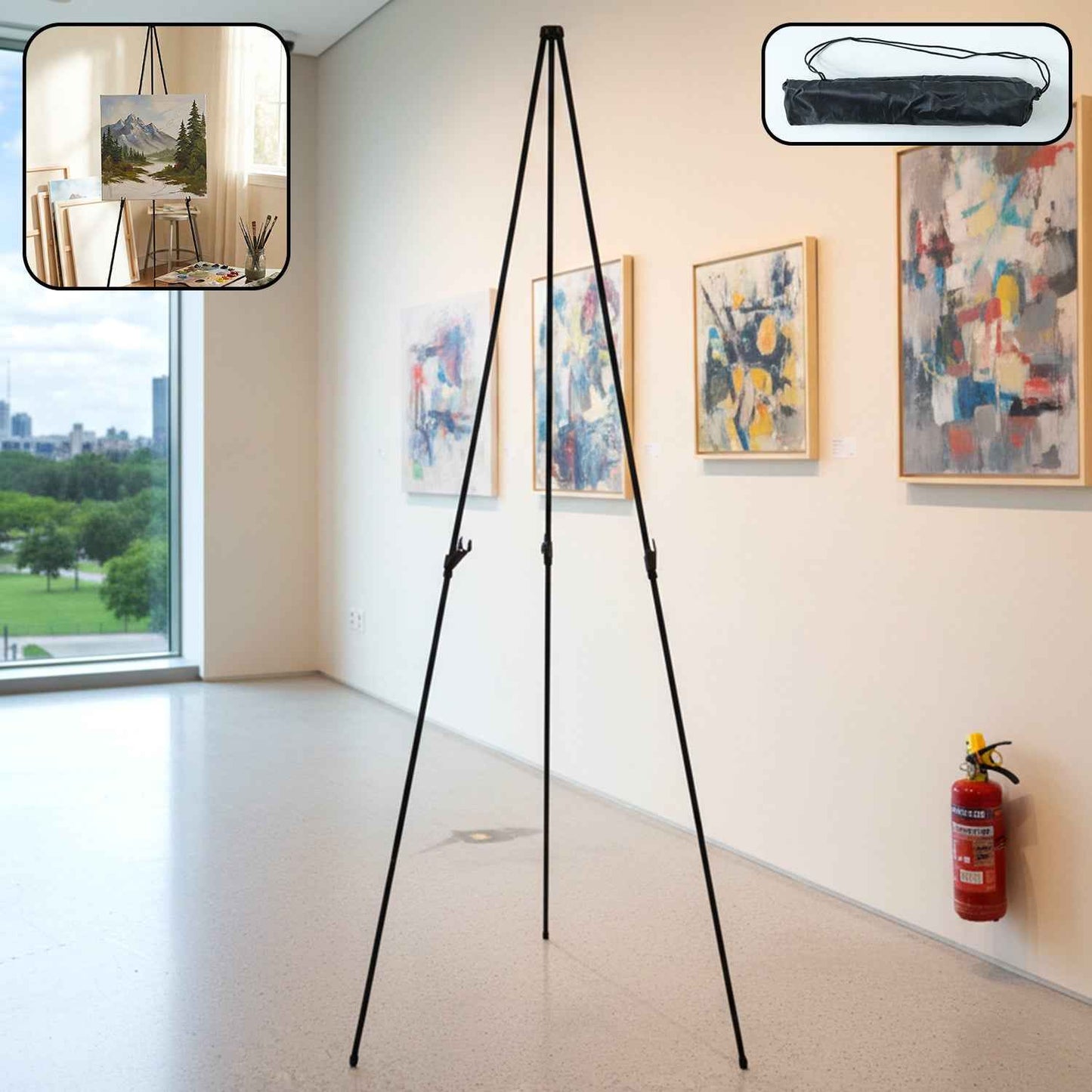 66 Inch Long Adjustable Metal Tripod Easel Stand With Carry Bag (1 Pc)