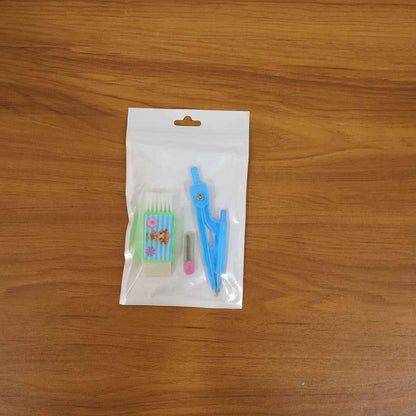 Premium Kids Plastic Drawing Compass Geometry Set (1 Set)