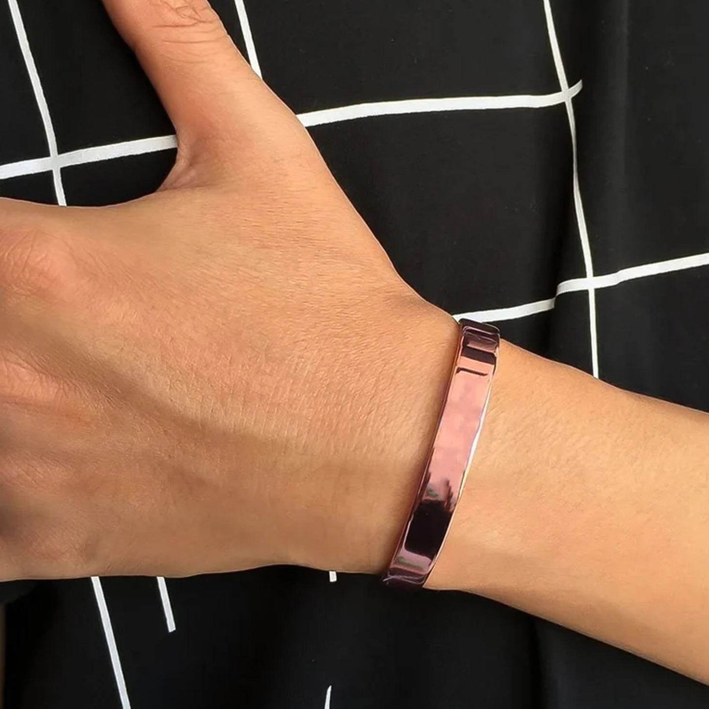 Elegant Rose Gold-plated Open Cuff Bracelet Kada (1 Pc) - Best Deals at BeSh Deals®