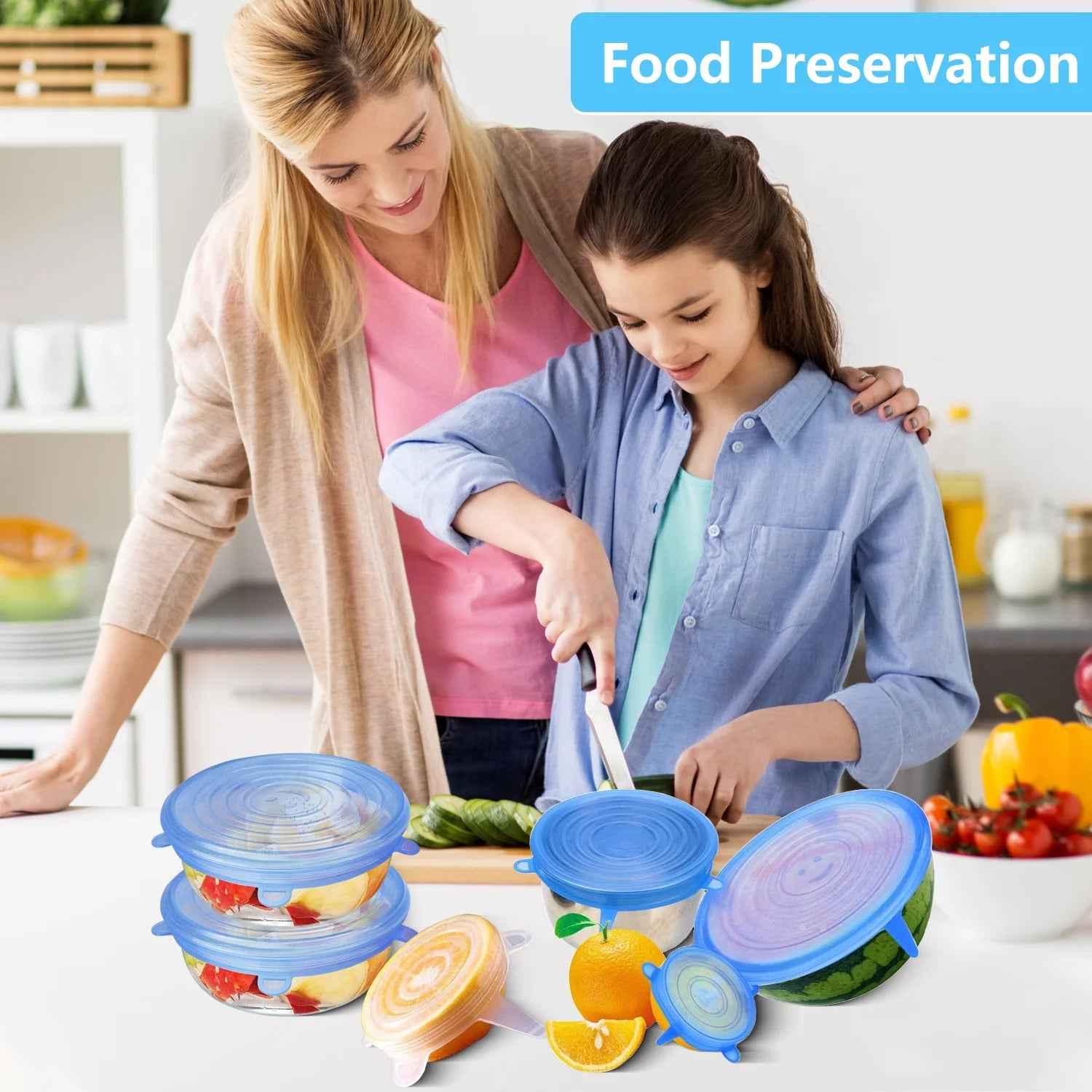 Reusable Silicone Stretch Lids 4 Piece Set