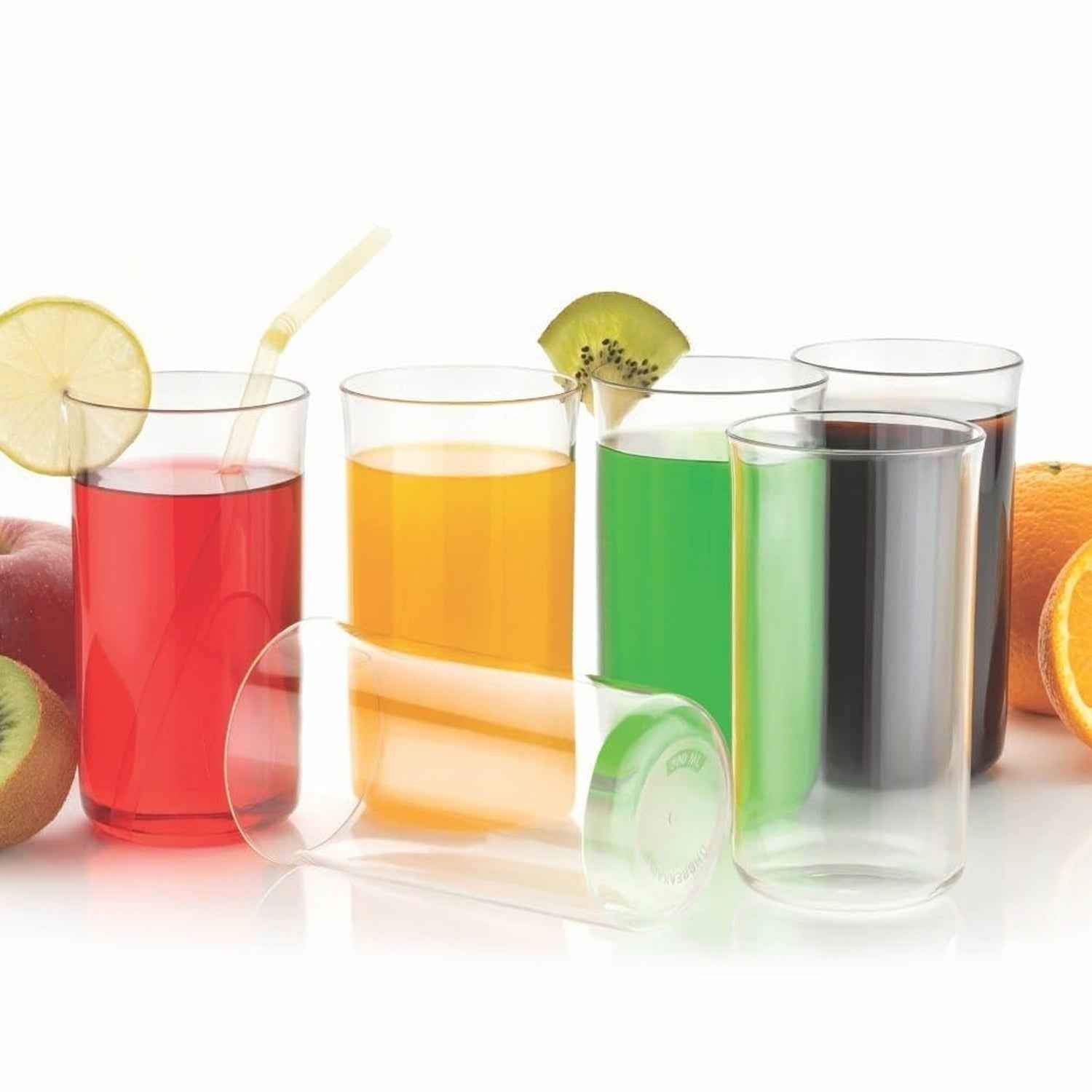 Glossy Plastic Glass Set (6 Pc  300 Ml)