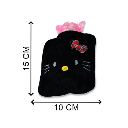 6513 Black Hello Kitty Small Hot Water Bag With Cover For Pain Relief Neck Shoulder Pain And Hand Feet Warmer Menstrual Cramps. - Best Deals at BeSh Deals®