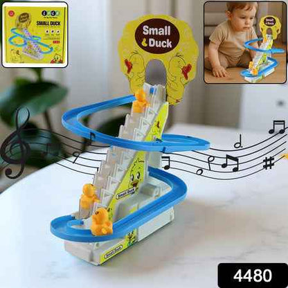 Lala Small Duck Climb Stairs Toy Roller Coaster With Flashing Lights  Music (3 Ducks)