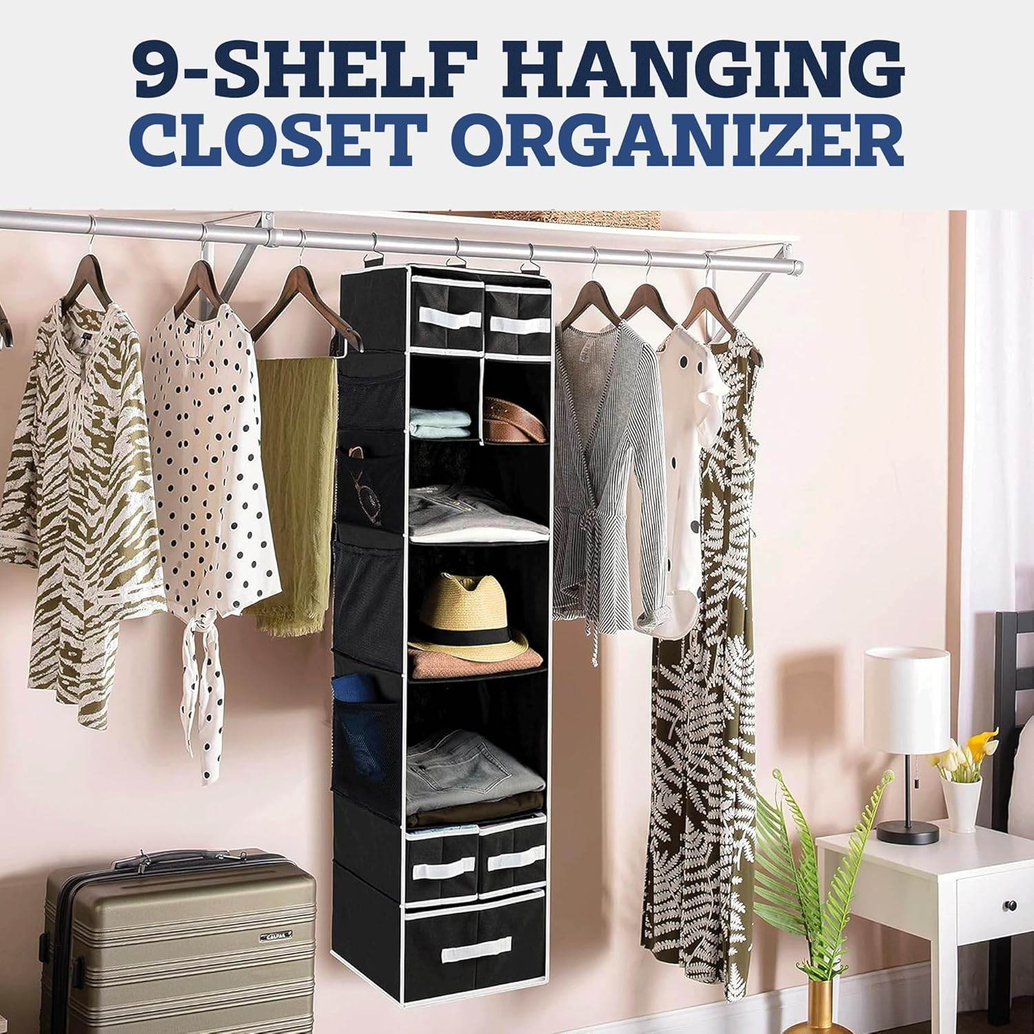 9 Shelf Hanging Closet Organizer With 5 Drawer Organizers - Best Deals at BeSh Deals®