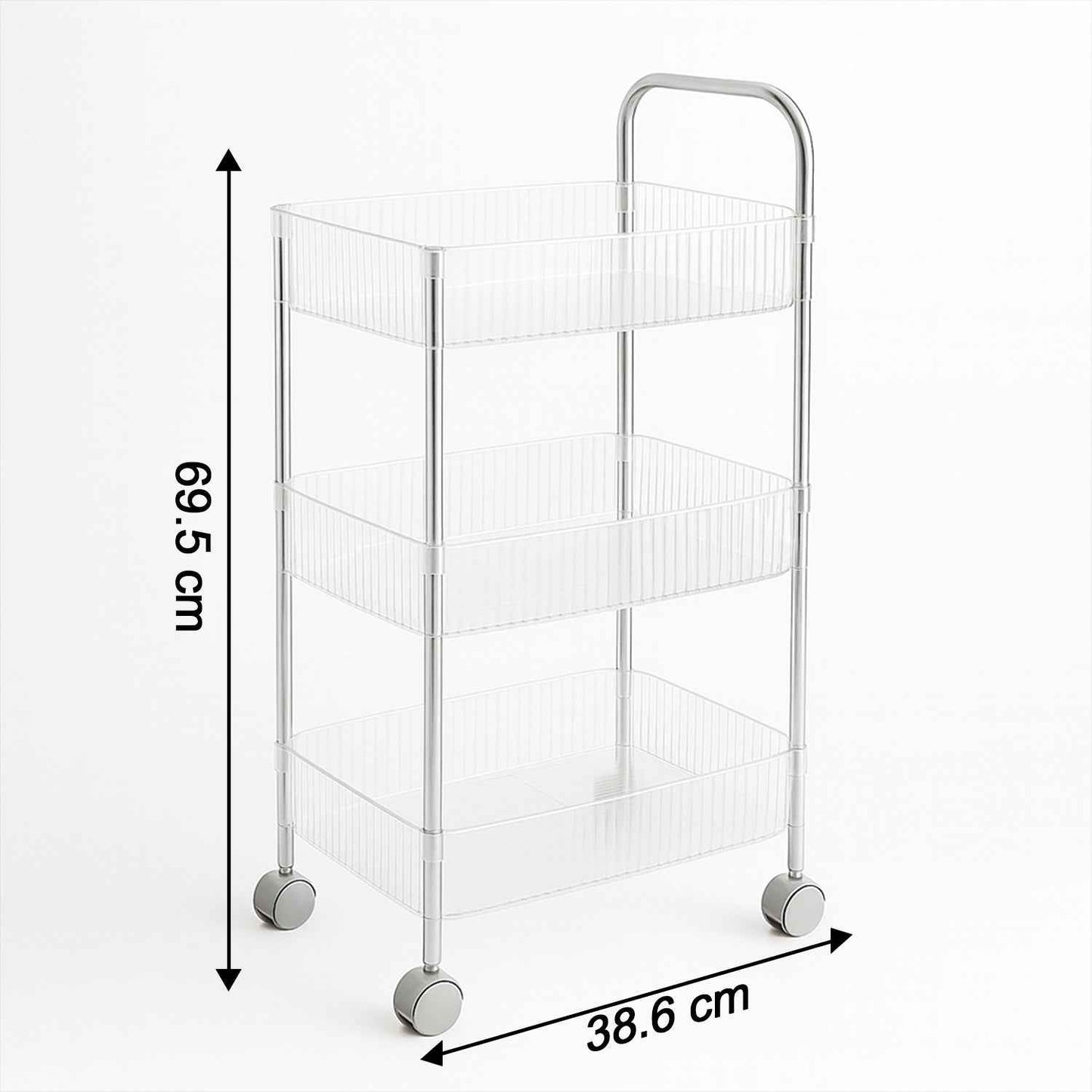 Apex Sapphire 3-layer Multipurpose Storage Trolley With Wheels