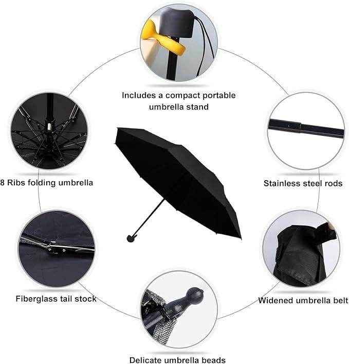 Mini Umbrella with Case for Men & Women (Manual Open) Compact Travelling Umbrella - Best Deals at BeSh Deals®