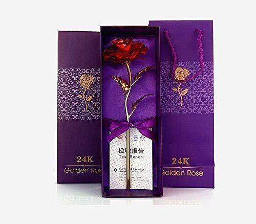 879 24k Artificial Golden Rosegold Red Rose With Gift Box (10 Inches) - Best Deals at BeSh Deals®