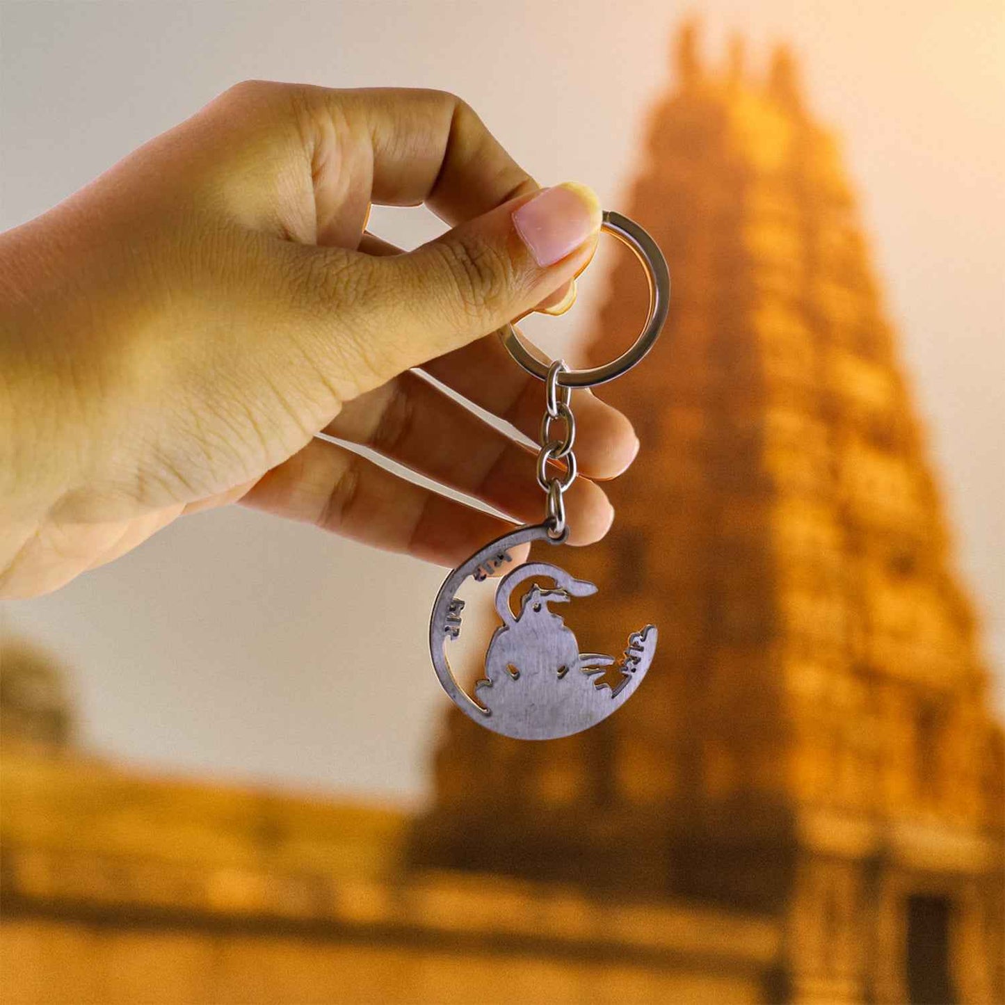 Devotional Jai Shri Ram Metal Keychain - (1 Pc)
