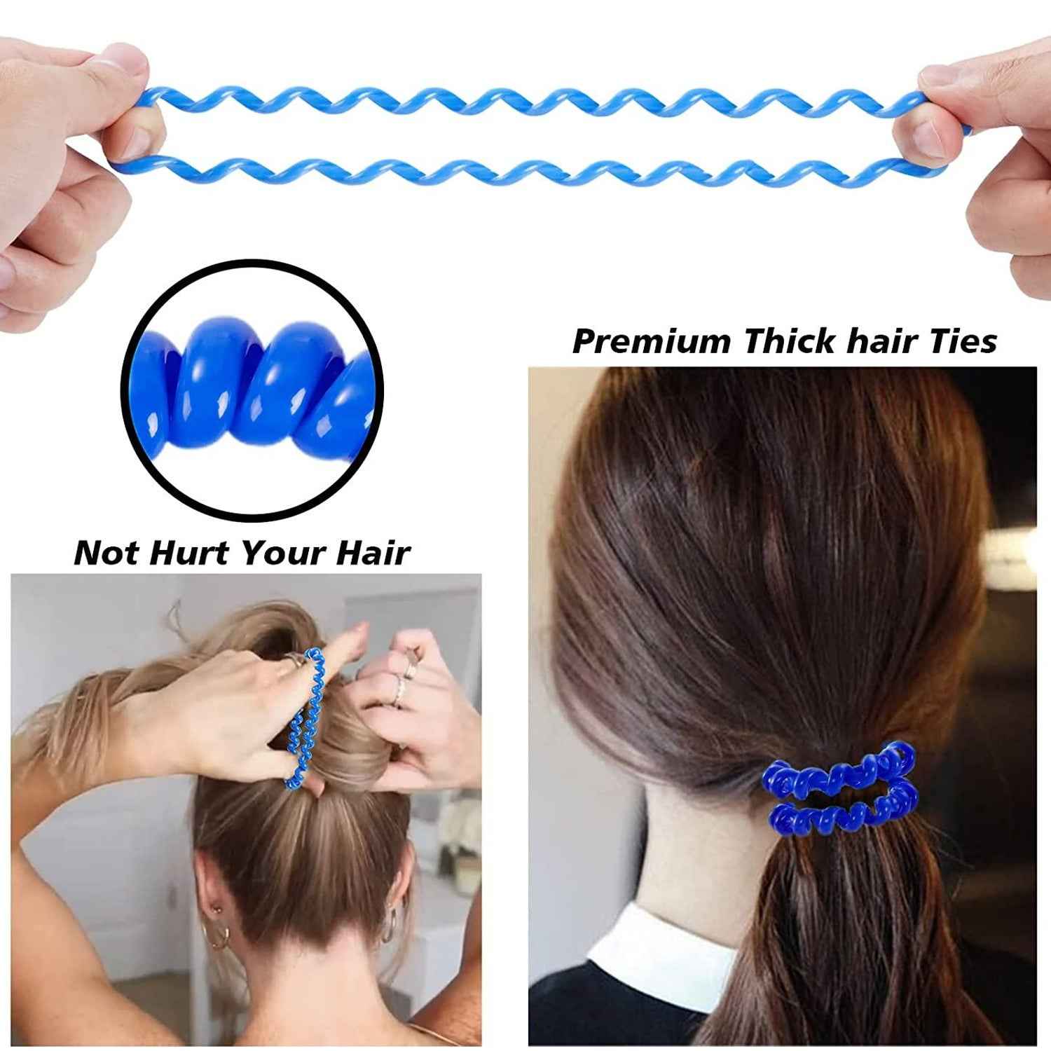 Telephone Wire Hair Bands Pack Of 2 Pc  Multicolour)