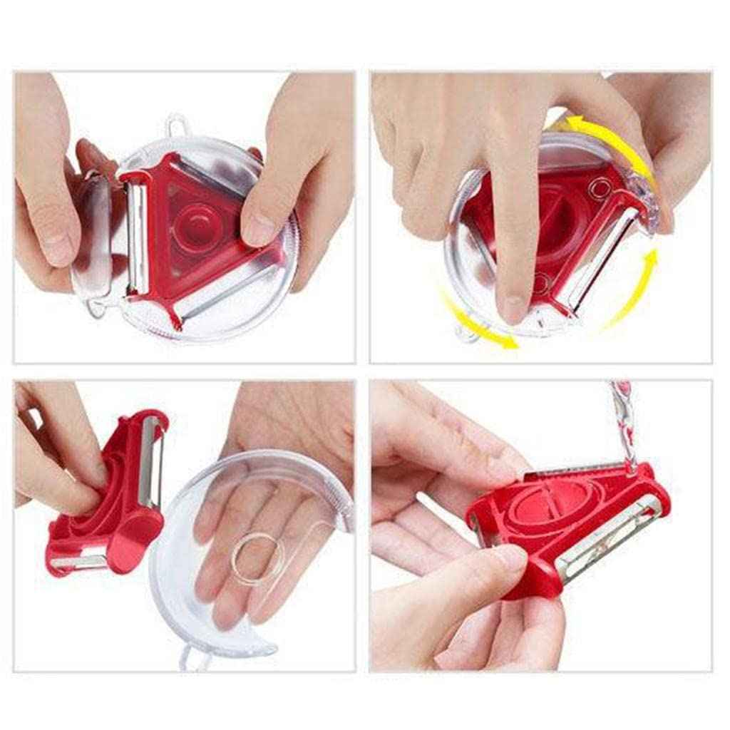 2937  3 In 1 Multi Function Three Use Rotary Hanging Round Planer Peeler And Cutter Vegetable Slicer Kitchen Tools Kitchen Gadgets