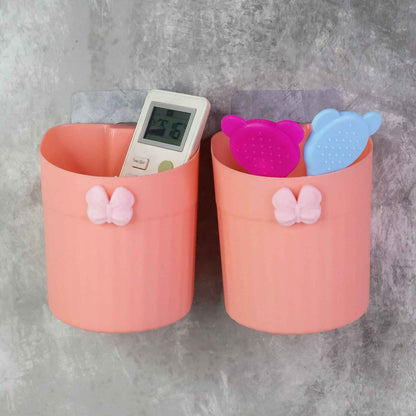 Premium Wall-mounted Toothbrush Holder With Butterfly Design (2 Pc)