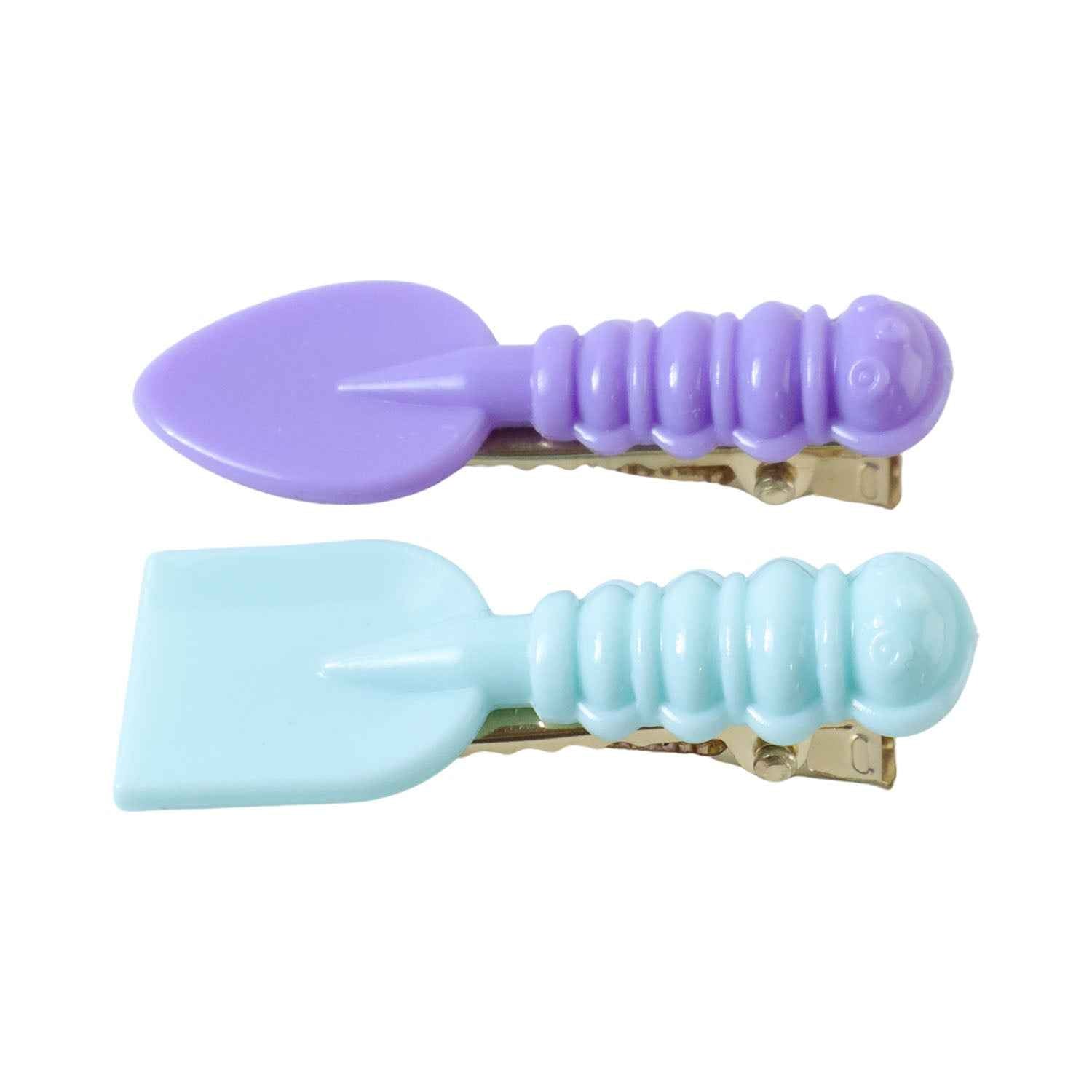 Cute Mini Spade  Leaf Shape Hair Clip Set (2 Pc)