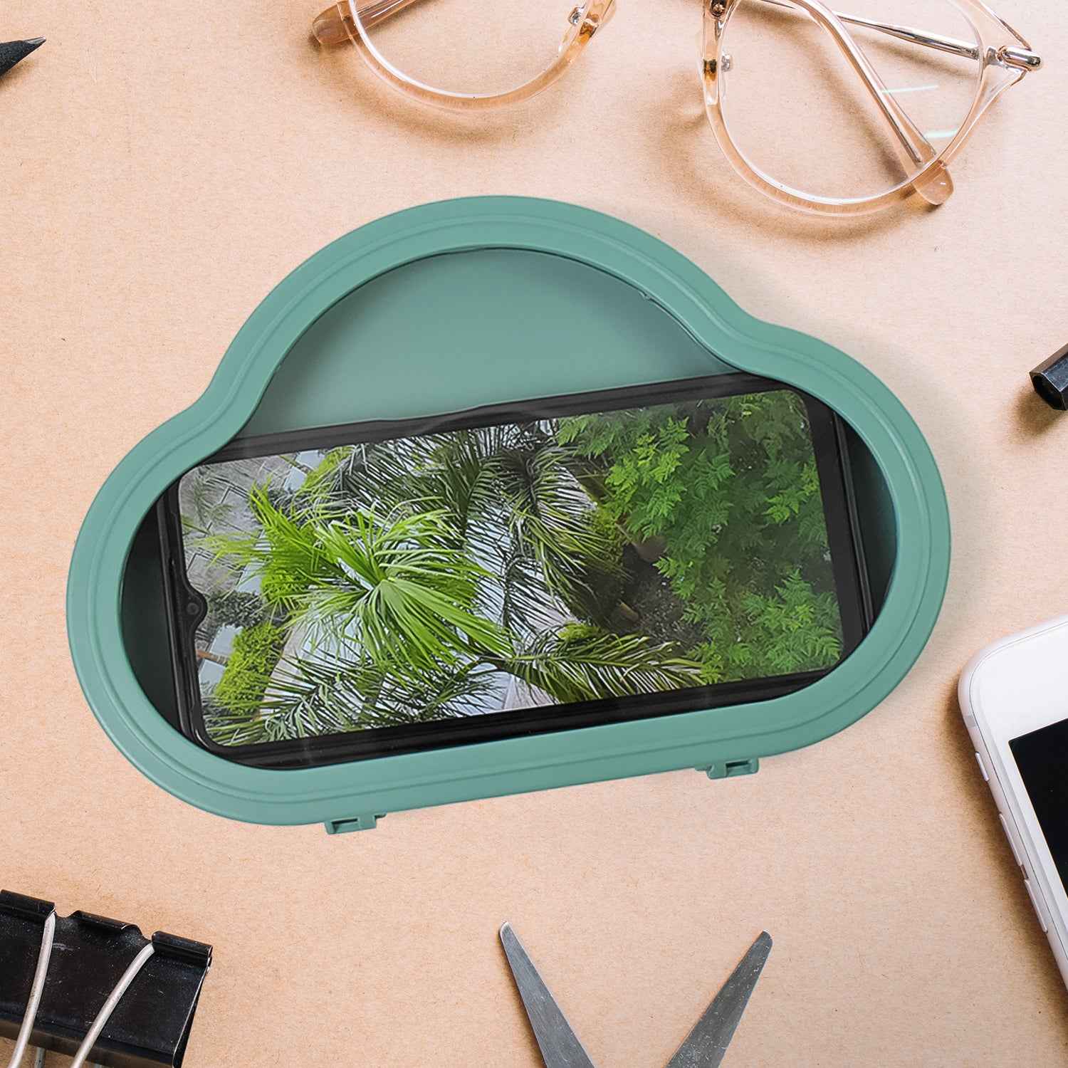 Smartphone  Mobile Stand Waterproof Case Smartphone Stand Case (1 Pc  Green Colour)