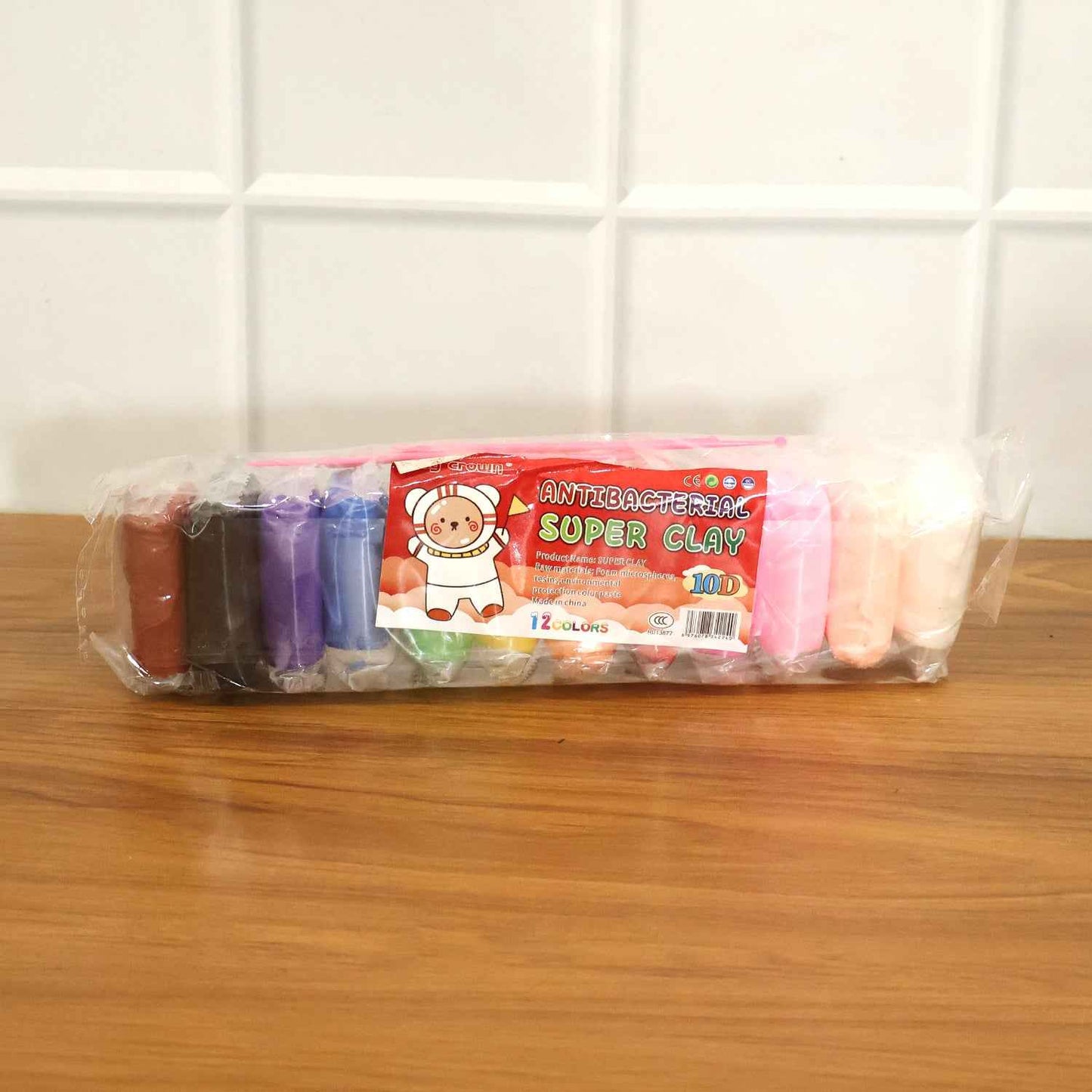 Kids 12 Color Antibacterial Super Clay Set For Creative Play (1 Set)