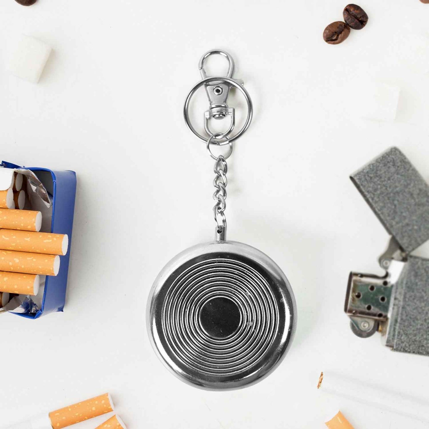 Mini Pocket Ss Ashtray With Keyring (1pc)