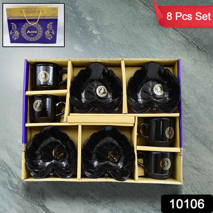 A One Ceramic Tea  Cups  Mug Set With Leaf Shape Serving Bowl (8 Pcs Set) - Best Deals at BeSh Deals®