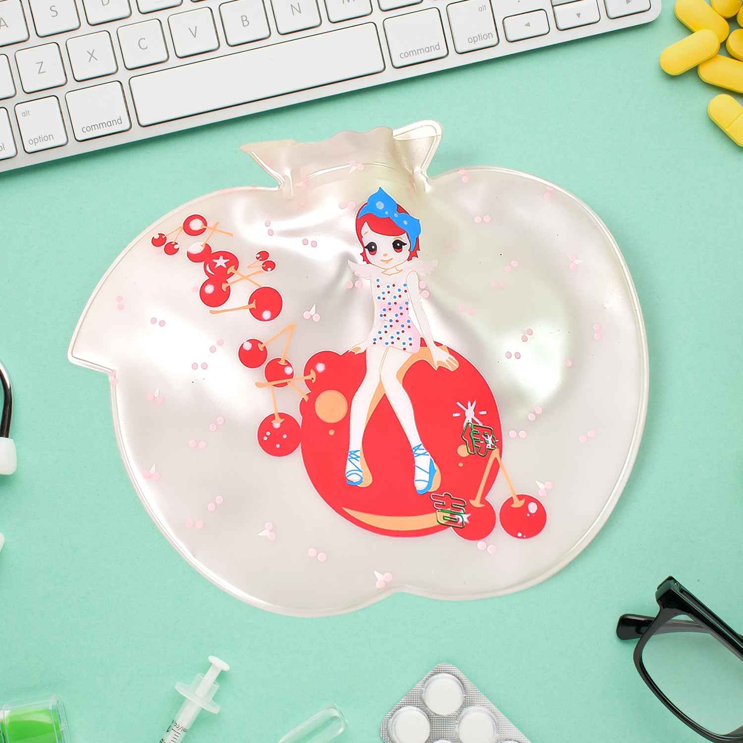 7235 Apple Hot Water Bottle Bag For Pain Relief