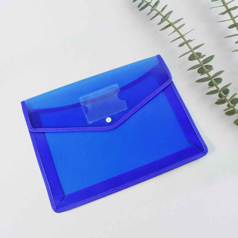 Transparent Document File Folder  Multi-color Button Closure File Bags (1 Pc  Mix Color)