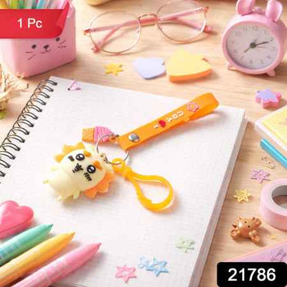 Cute Cartoon Animal Ice Cream Strap Keychain (1 Pc)