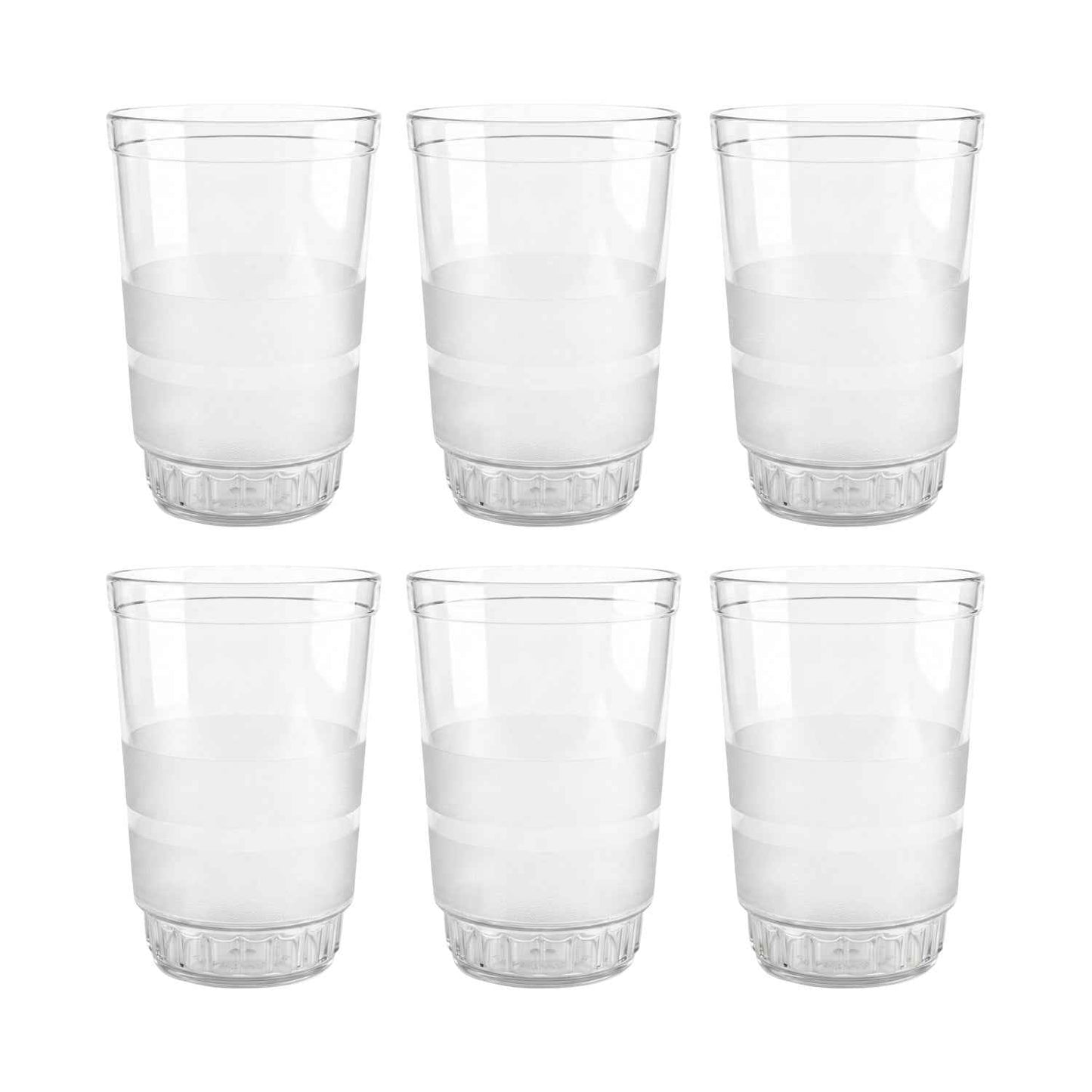 Transparent Janta Drinking Glass Set (300ml 6 Pc Set)