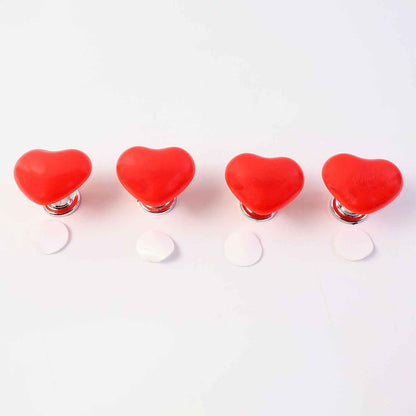 Multipurpose Cabinet Door Handle Drawer Heart-shaped Knob Pulls Toilet Press Button (4 Pc)