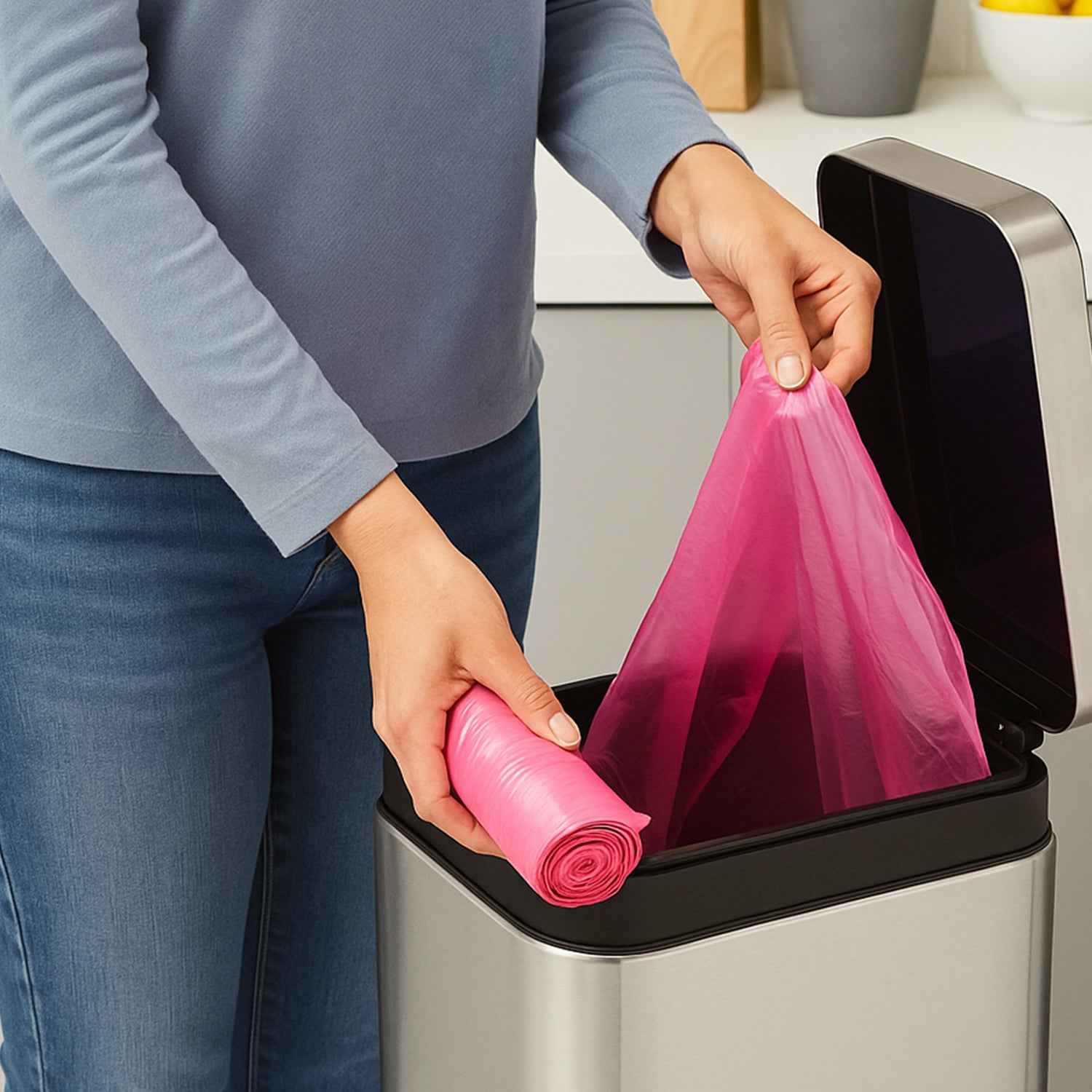 Garbage Bags Roll 45 X 45 Cm (1 Pc  Mix Color)