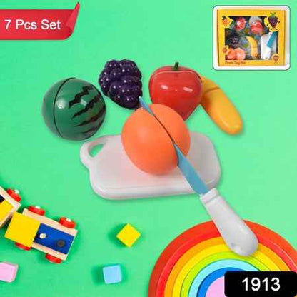Realistic Sliceable Fruits Cutting Play Toy Set (7 Pcs Set)