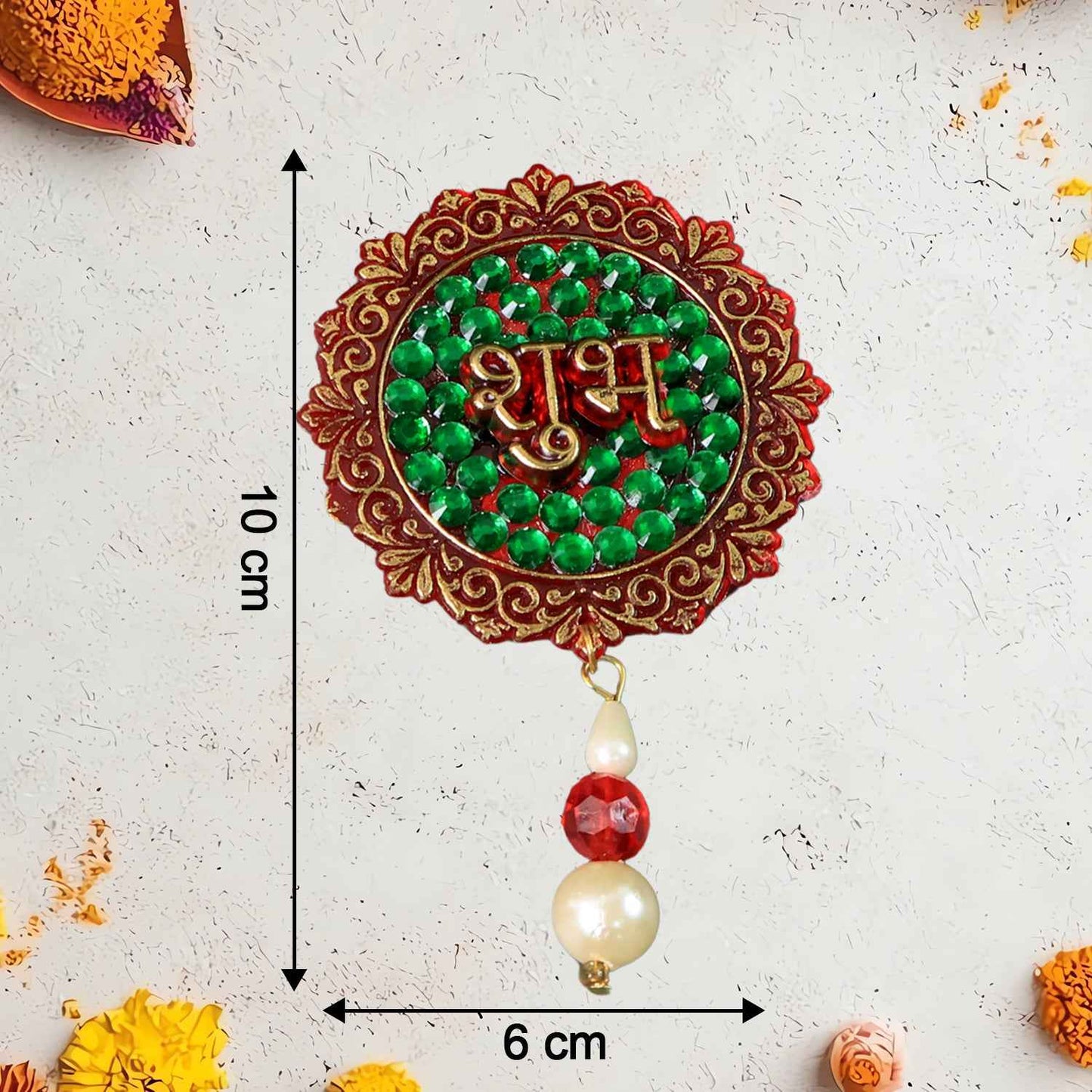 Shubh Labh Beaded Decorative Door Hanging (2 Pc)