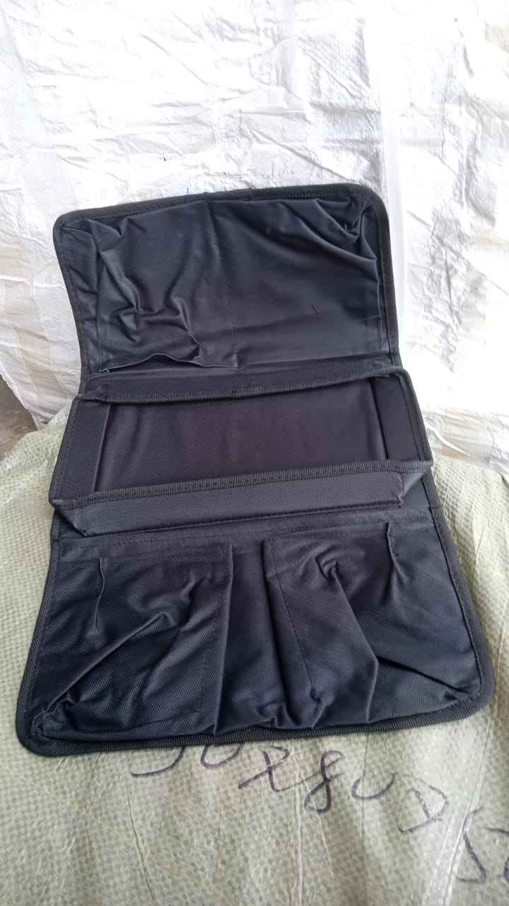 8164 Sofa Arm Rest Hanging Storage Bag Storage Bag For Sofa Ideal For Sorting Magazines Ipad Books (Black)