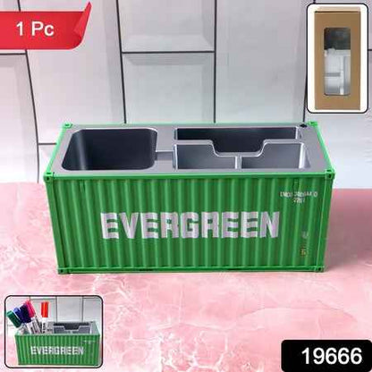 Container-style Multi-compartment Desk Organizer (1 Pc)