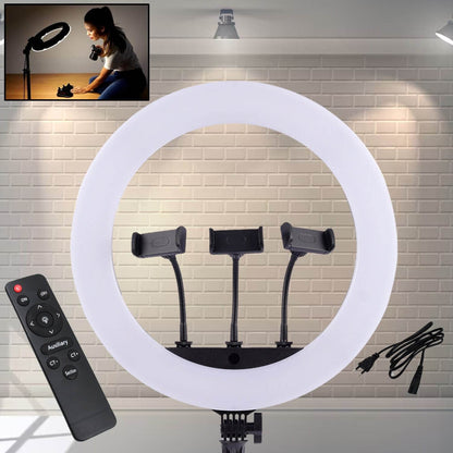 18 Inch Led Ring Light With 3 Colour Modes  3 Mobile Holders Remote Control (1 Set) - Best Deals at BeSh Deals®