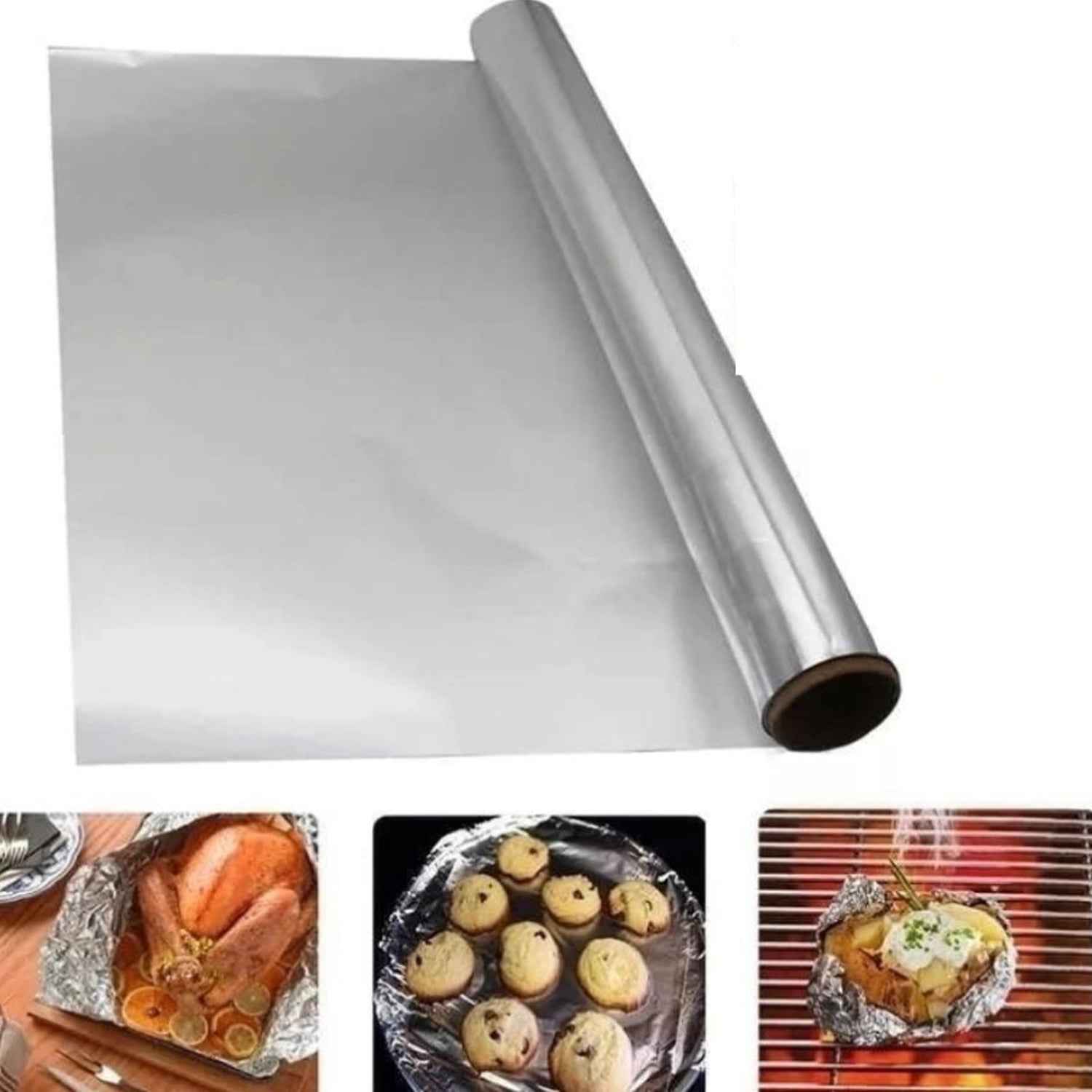 Premium Quality Food Grade Aluminum Foil Roll Heavy Duty Non Stick Thick Aluminum Foil Sheet Baking Grilling Tool 72Mtr (1Pc) - BeSh Deals®