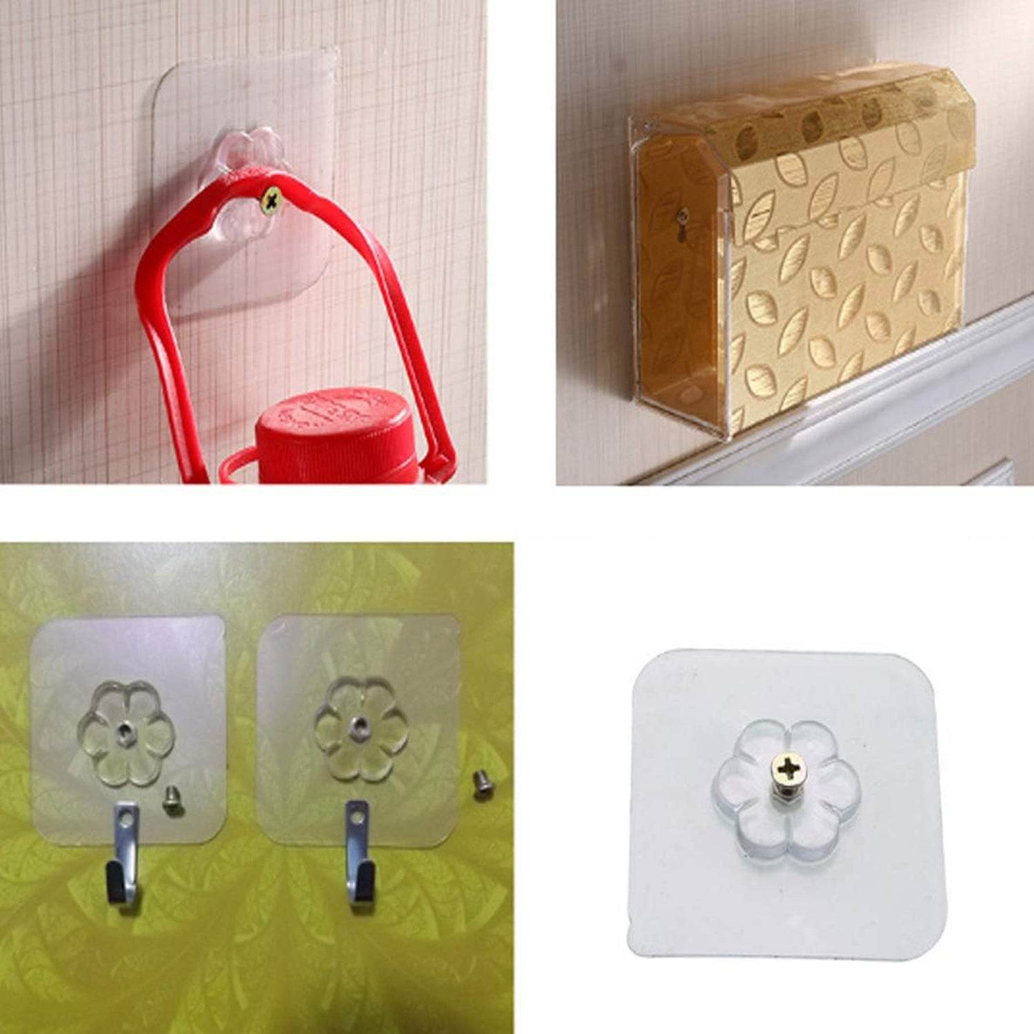 Self Adhesive Hooks Sticker  Screw Nut And Bolt Type (4 Pcs Set) - Best Deals at BeSh Deals®