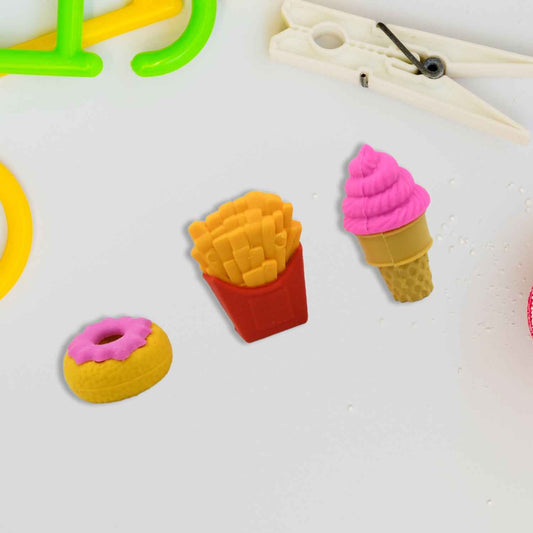 18028 3d Food Fancy  Stylish Colorful Erasers Mini Eraser Creative Cute Novelty Eraser For Children Different Designs Eraser Set For Return Gift Birthday Party School Prize (1 Set  Mix Design  Color)