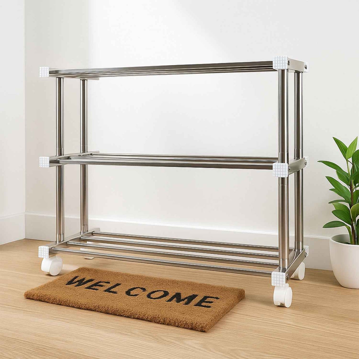 Supermom Stainless Steel Multipurpose Shoe  Storage Rack - (1 Pc)