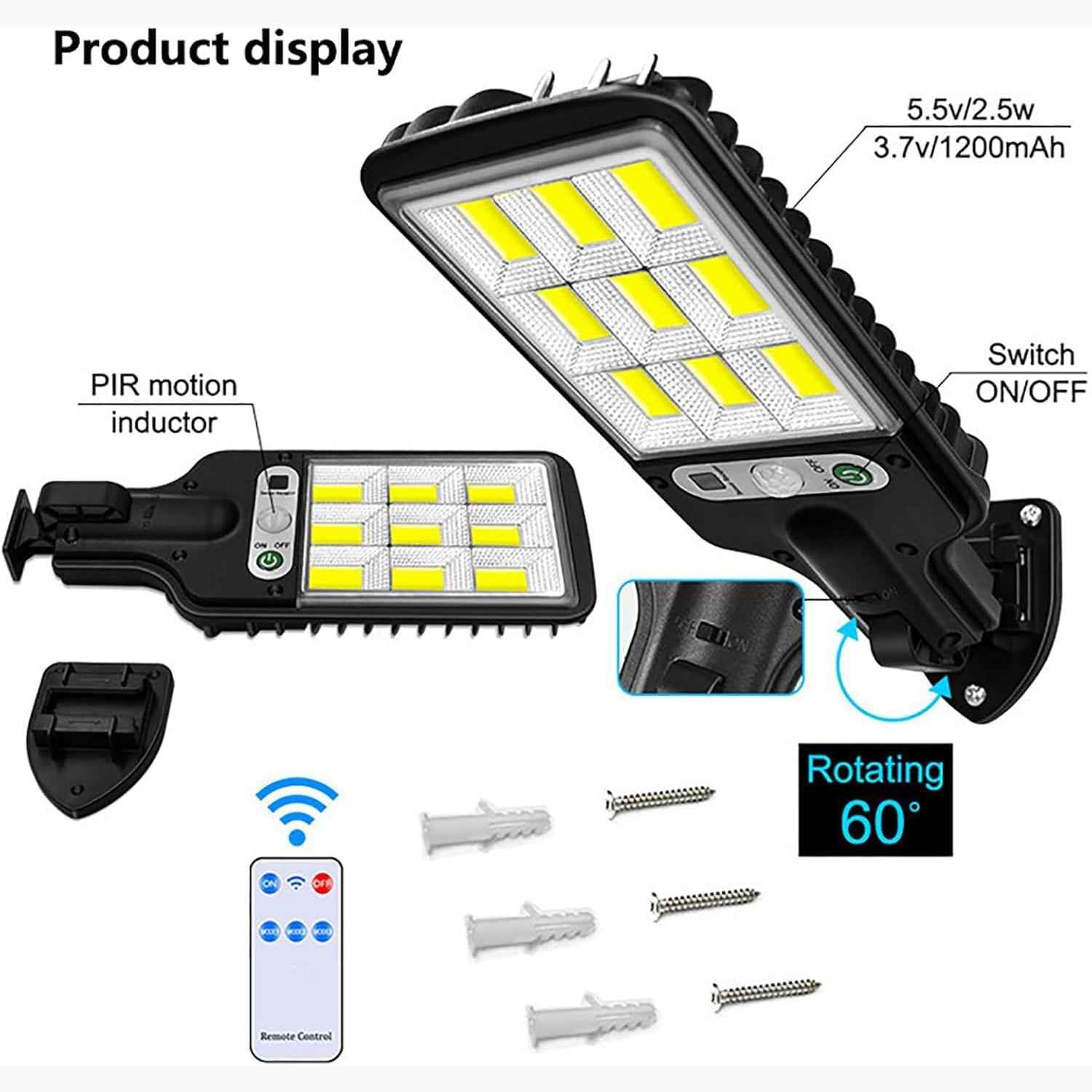 High-power Solar Led Street Light With Motion Sensor  Remote Control