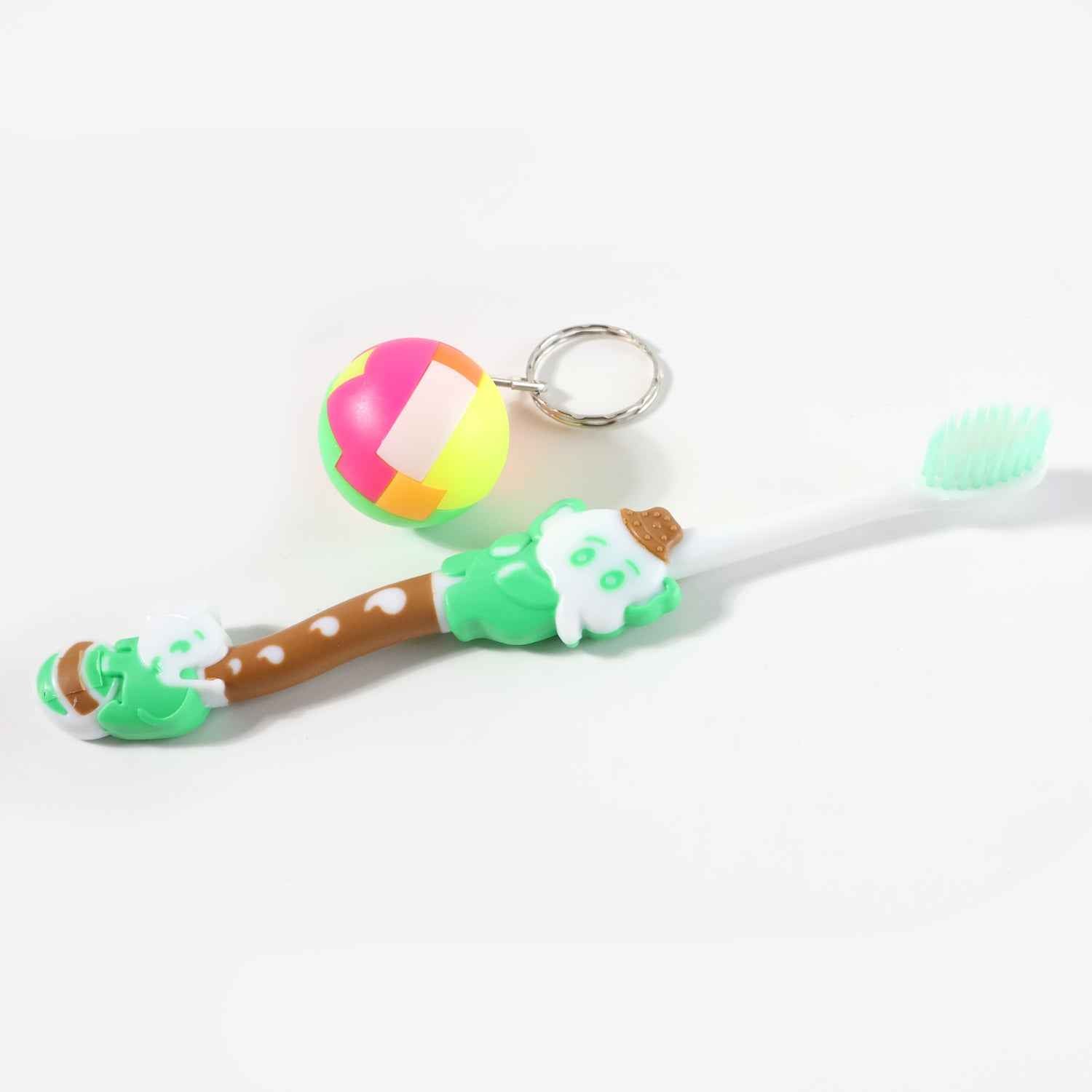 Kids Toothbrush And Ball Keychain Toy Set