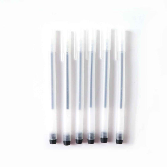 Transparent Smooth Writing Black Gel Pens Set Of 6 Pieces