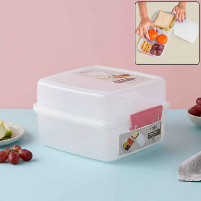 1 Large And 3 Small -compartment 1400 Ml Multipurpose Lunch Box (1400 Ml  1 Pc)