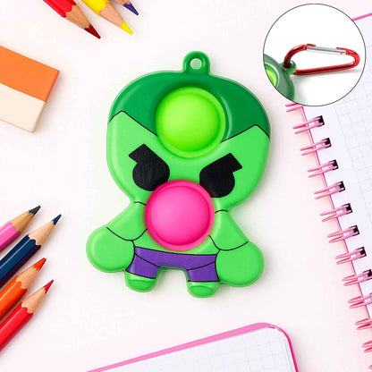 Silicone Pop It Fidget Toy With Keychain Clip (1 Pc)