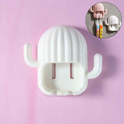 Wall Mounted Cactus-shape Toothbrush Holder (1 Pc)