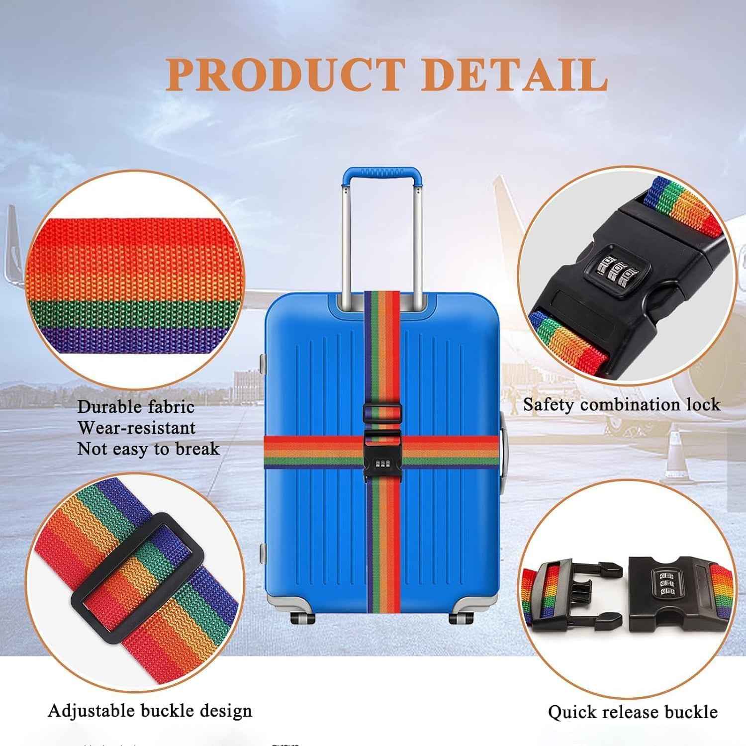 Heavy-duty Rainbow Webbing With 3-digit Code Lock